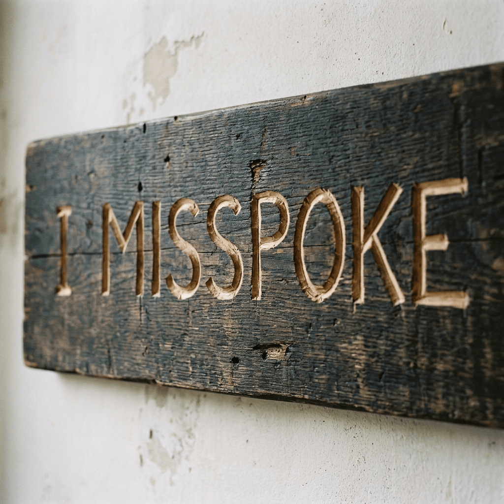 Weathered wooden sign with the word MISSION